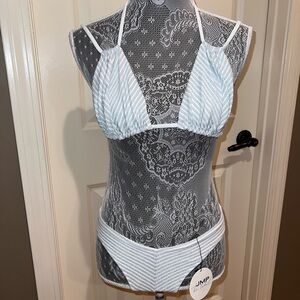 JMP the label sparkly silver/white bikini NWT